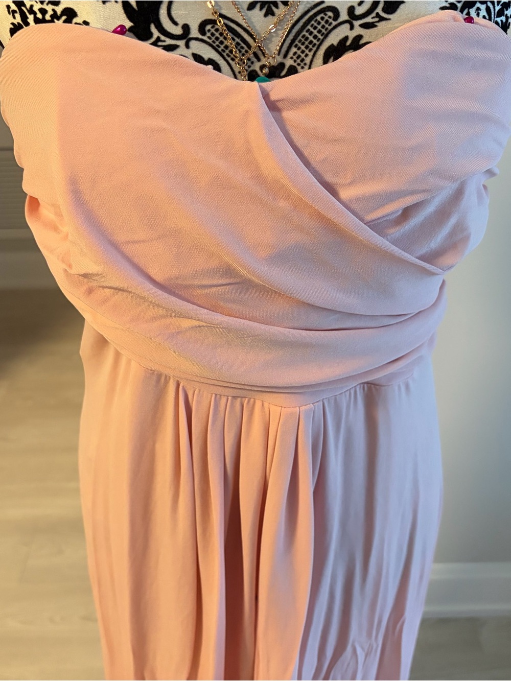 Mango Strapless Pink Ruched Maxi Dress - Picture 3 of 7